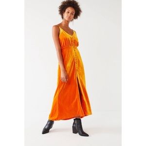 Urban Outfitters Orange Velvet Dress